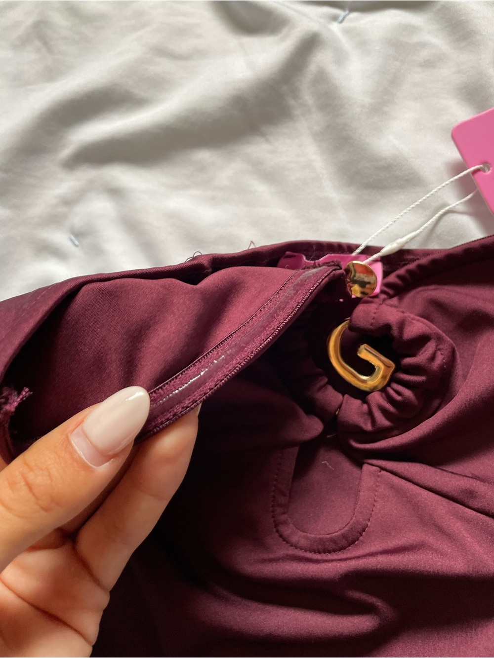 Edikted Burgundy Strapless Cutout Tank - Picture 4 of 5